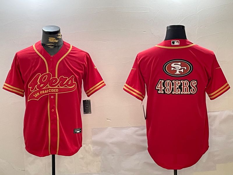 Men San Francisco 49ers Blank Red Gold Joint Name 2024 Nike Limited NFL Jersey style 7